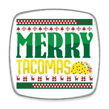 Tacos Weihnachten de Noël Taco Moches - Magnet carré - blanc - Devant
