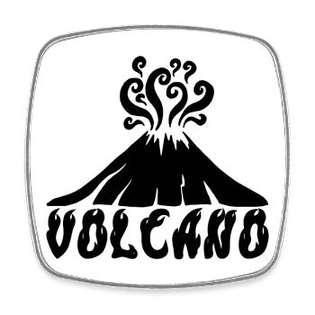 Schwarzer Vulkan - Viereckiger Kühlschrankmagnet - Weiß - Vorne
