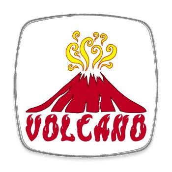 Ausbrechender Vulkan - Viereckiger Kühlschrankmagnet - Weiß - Vorne