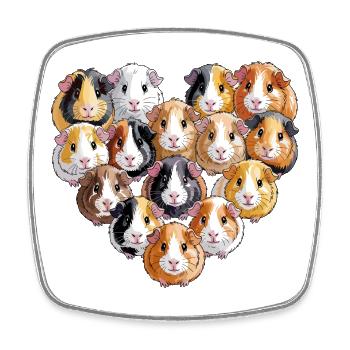 Guinea pig heart for guinea pig - Square fridge magnet - white - Front