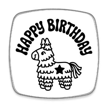 anniversaire - Magnet carré - blanc - Devant