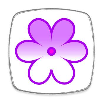 Fleur - Magnet carré - blanc - Devant