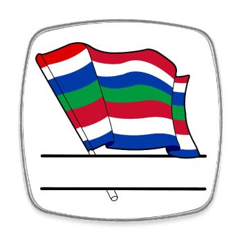 Schier-Flagge – Individuelles Inseldesign - Viereckiger Kühlschrankmagnet - Weiß - Vorne
