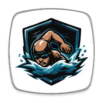 Wasserhelden Sprint - Viereckiger Kühlschrankmagnet - Weiß - Vorne