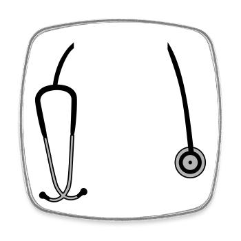 stethoscope - Square fridge magnet - white - Front