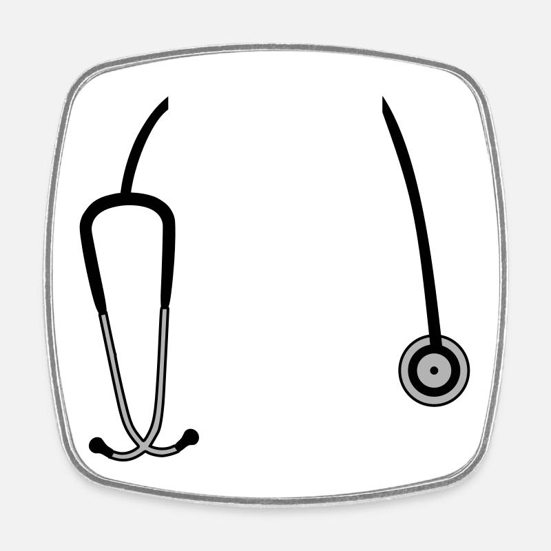 stethoscope - Square fridge magnet - white