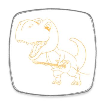 T Rex Guitar T-Shirt Cadeau Humour - Magnet carré - blanc - Devant