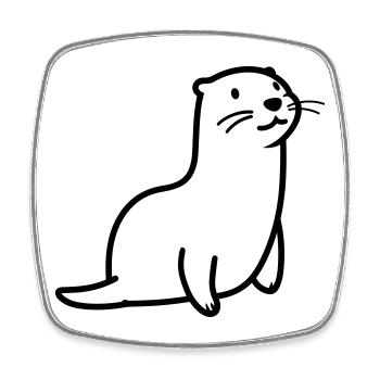 Otter - Viereckiger Kühlschrankmagnet - Weiß - Vorne