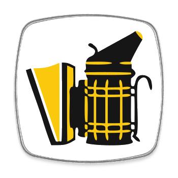 Imker Smoker Bienenzucht Bienenflüsterer Logo - Viereckiger Kühlschrankmagnet - Weiß - Vorne