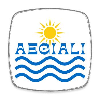 Soleil et Vagues d’Aegiali - Magnet carré - blanc - Devant
