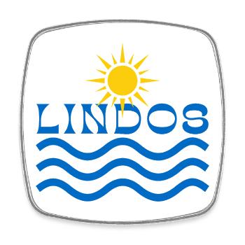 Lindos Sun and Waves - Square fridge magnet - white - Front