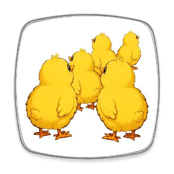 chick - Square fridge magnet - white - Front