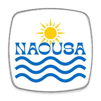 Naousa Sonnenwellen-Logo - Viereckiger Kühlschrankmagnet - Weiß - Vorne