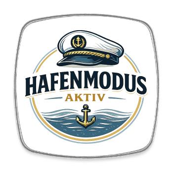Hafenmodus aktiv maritimer Anker Spruch - Viereckiger Kühlschrankmagnet - Weiß - Vorne