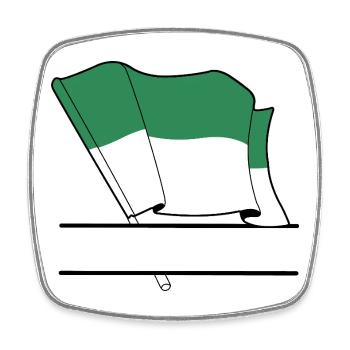Vlieland-Flagge – Individuelles Inseldesign - Viereckiger Kühlschrankmagnet - Weiß - Vorne