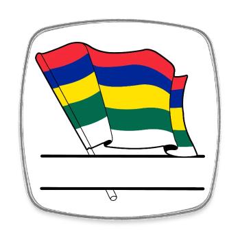 Drapeau de Terschelling – Conception personnalisée de l’île - Magnet carré - blanc - Devant