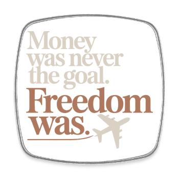 Money Goal Freedom Mindset Entrepreneur Freedom - Square fridge magnet - white - Front