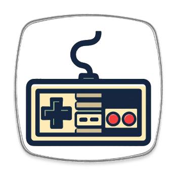 Conception de manette de jeu rétro - Magnet carré - blanc - Devant