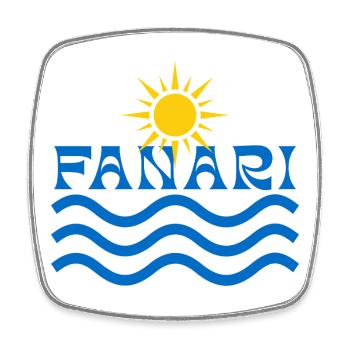 Fanari Sun and Waves Logo Crest - Square fridge magnet - white - Front