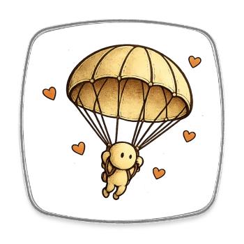 The Little Thought | Parachute - Square fridge magnet - white - Front