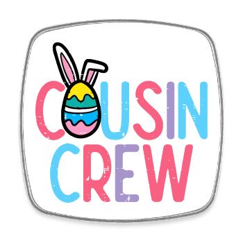 Cousin Crew Osterhasen-Design - Viereckiger Kühlschrankmagnet - Weiß - Vorne