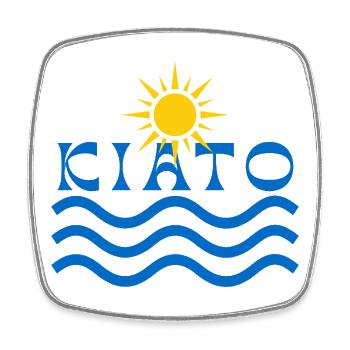 Kiato Sun Waves  - Square fridge magnet - white - Front