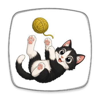 Des jeux de chaton - Magnet carré - blanc - Devant