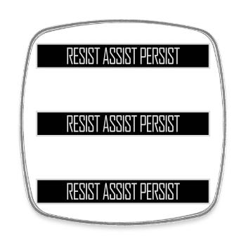 Resist Assist Persist Activism Motivation Logo - Square fridge magnet - white - Front
