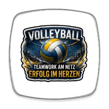 Volleyball – Erfolg im Herzen - Viereckiger Kühlschrankmagnet - Weiß - Vorne