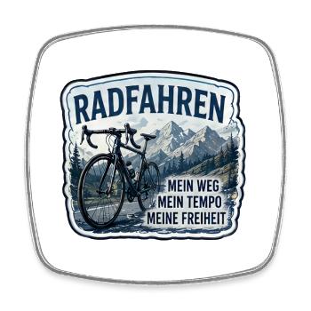 Radfahren – Meine Freiheit - Viereckiger Kühlschrankmagnet - Weiß - Vorne