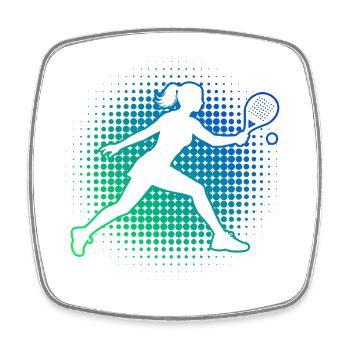 Padel Equipment Gift Idea for Padel Balls Fans - Square fridge magnet - white - Front