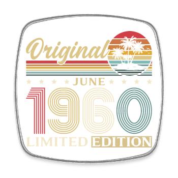 Cadeau pour le 66e anniversaire Vintage juin Années 1960 - Magnet carré - blanc - Devant