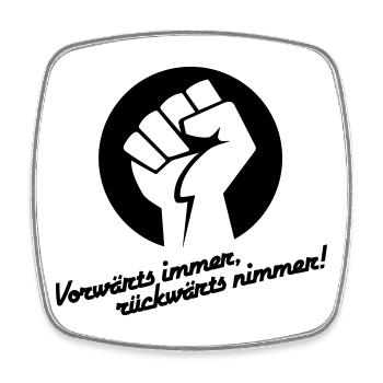 Vorwärts immer rückwärts nimmer v.1 - Viereckiger Kühlschrankmagnet - Weiß - Vorne