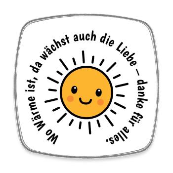 Geschenk zum Dank - Viereckiger Kühlschrankmagnet - Weiß - Vorne