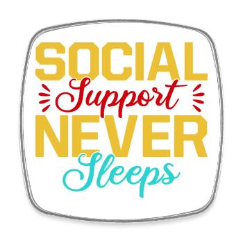 Citation d’un travailleur social : Soutien ne dort jamais social - Magnet carré - blanc - Devant