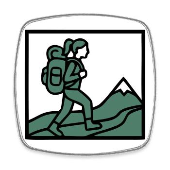 Wanderin Rucksack Berge Wandern Frauen Wanderlust - Viereckiger Kühlschrankmagnet - Weiß - Vorne