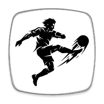 Silhouette du footballeur - Magnet carré - blanc - Devant