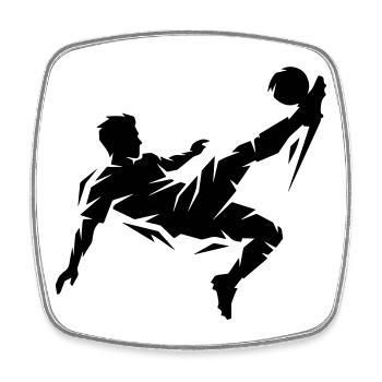 Fussballer Silhouette Fussballspieler - Viereckiger Kühlschrankmagnet - Weiß - Vorne