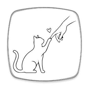 Équipe Cat Paw Cat Mom Heart Drôle - Magnet carré - blanc - Devant