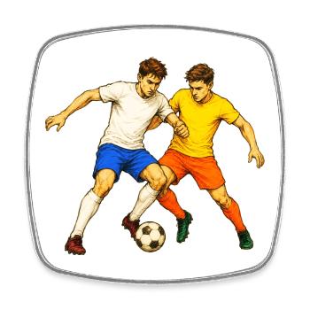 Football fight for the ball - Square fridge magnet - white - Front