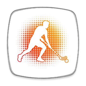 Geschenkidee für einen Floorball-Fan mit Innebandy - Viereckiger Kühlschrankmagnet - Weiß - Vorne