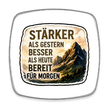 Stärker als gestern – besser als heute  - Viereckiger Kühlschrankmagnet - Weiß - Vorne