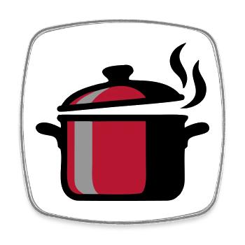 Cooking Pot Cooking Chef Restaurant Logo - Square fridge magnet - white - Front