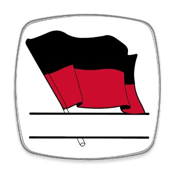Drapeau personnalisé de Nimègue - Magnet carré - blanc - Devant