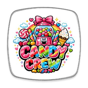 Candy Crew Bonbons Kawaii Illustration - Magnet carré - blanc - Devant