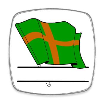 Coutume du drapeau de marche de Nimègue - Magnet carré - blanc - Devant
