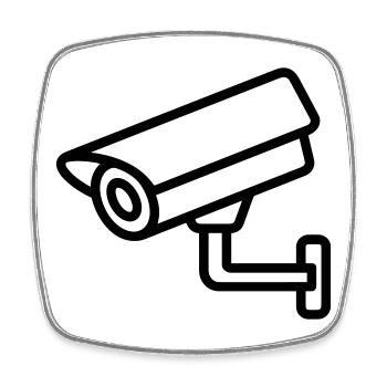 caméra de surveillance - Magnet carré - blanc - Devant