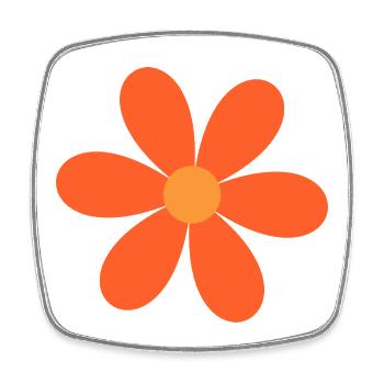 Orangenblüte Daisy Design - Viereckiger Kühlschrankmagnet - Weiß - Vorne