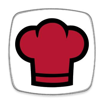 Chef's Hat Baker Pastry Chef Pizzeria Logo Gastro - Square fridge magnet - white - Front