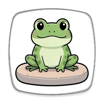 Niedlicher lustiger Frosch Geschenk - Viereckiger Kühlschrankmagnet - Weiß - Vorne